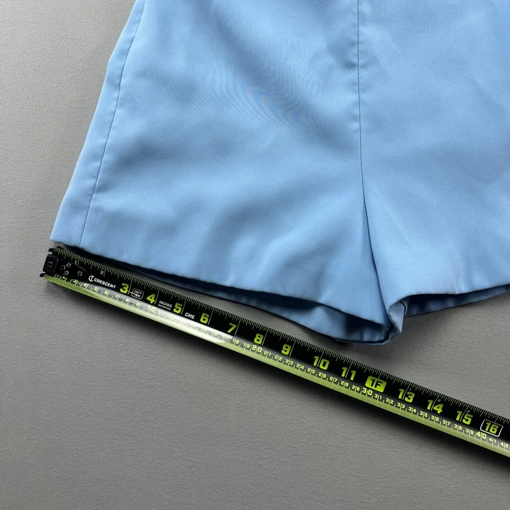 Zara High Waisted Shorts Womens XS Light Blue Side Zip Modern Minimalist Casual